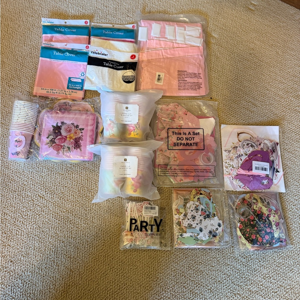 Tea Party Floral Disposable Party Set